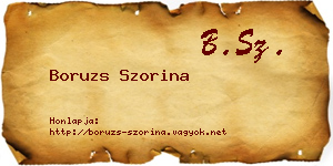 Boruzs Szorina névjegykártya